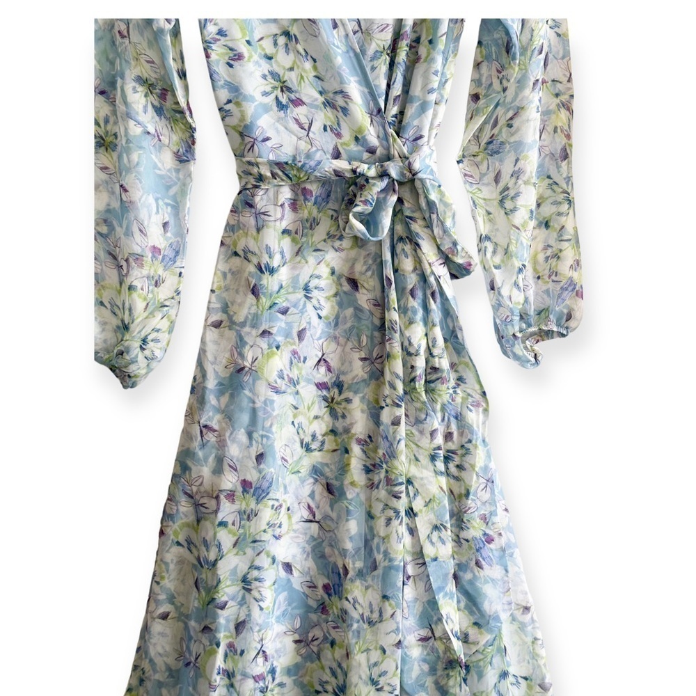 NWT Eywasouls Malibu | Lara Long Sleeve Dress., blue floral, Size M/L - Picture 5 of 16